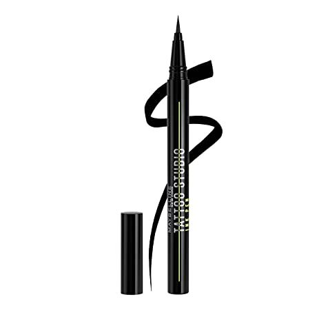 Maybelline Tattoo Studio Ink Pen Eyeliner, Waterproof & Smudge Resistant Liner, Up to 24 Hours Eye Makeup Wear, Jet Black, 1 Count Tatoo Eyeliner, Maybelline Eyeliner, Classic Eyeliner, Pen Eyeliner, Bold Eyeliner, Eyeliner Designs, Maybelline Tattoo, New York Tattoo, Pen Tattoo