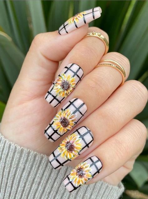 Embark on a journey of self-expression with our range of free design products, allowing you to translate your thoughts and emotions onto the canvas of your nails. #nails Meaning Of Sunflower, Sunflower Nail, Sunflower Nail Art, Nails Art Designs, Sunflower Nails, Goth Nails, Facing The Sun, Great Nails, Golden Flower