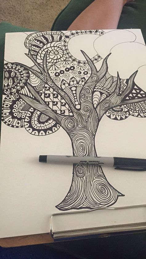 Zentangle Tree, Zentangle Trees, Zen Doodle Art, Zentangle Drawings, Tree Drawing, Tree Tattoo, Zen Doodle, Zentangle Art, Zentangle Patterns