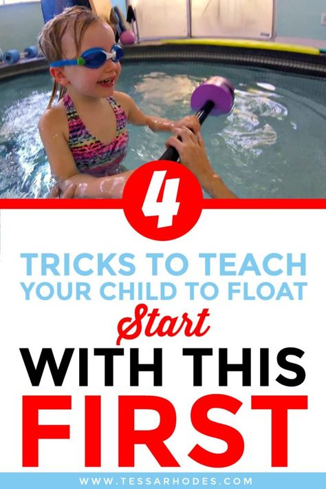 Need some tips to teach your kid or beginner swim student to learn how to float in water? As long as your child has mastered breath control, AKA he can hold his breath underwater for at least 10 seconds then the next step in the learn to swim process is assisted floating. Does your child have a fear of swimming or drowning? Help them overcome their phobias. CLICK THROUGH to learn how to teach kids to trust the buoyancy of the water and learn to swim. #swimtips #teachkidstoswim How To Teach Kids To Swim, Teaching Kids To Swim, Swim Lesson Ideas Teaching, Teaching Swimming, Swim Hacks, Motivational Games, Swimming Lesson Plans, How To Swim Faster, Breaststroke Swimming