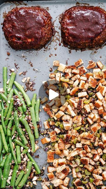 Richa Hingle | Vegan Recipes on Instagram: "This holiday season take some stress off your shoulders and make this easy no-fuss Thanksgiving Sheet Pan Dinner! Lentil Walnut Loaf, green beans, roasted sweet potatoes, AND vegan stuffing all on one pan!! 🔥Comment “ Pan me” for the recipe link in your DM! https://www.veganricha.com/vegan-sheet-pan-thanksgiving-dinner/ #VeganThanksgiving, #ThanksgivingDinner #Sheetpanthanksgiving #VeganFood #BestOfVegan #vegansofig" Thanksgiving Sheet Pan, Green Beans Roasted, Vegan Stuffing, Walnut Loaf, Vegan Thanksgiving, Sheet Pan Dinners, One Pan, Roasted Sweet Potatoes, Sweet Potatoes