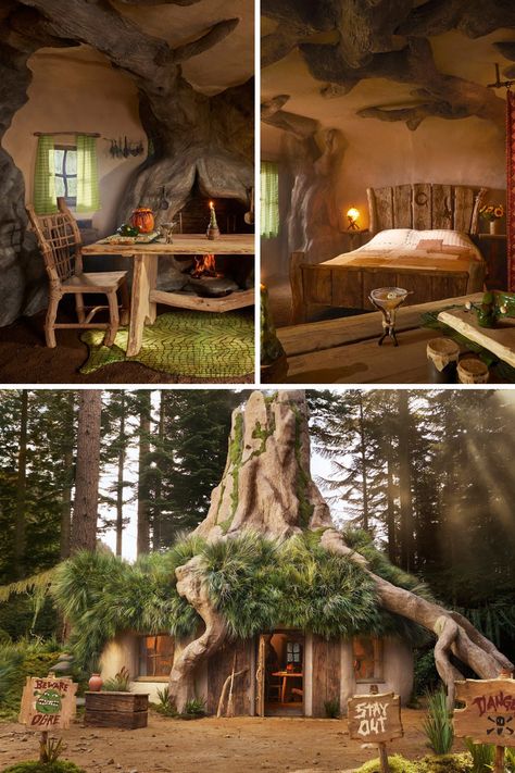 Airbnb introduces Shrek's Swamp, a rustic hut nestled in the Scottish Highlands, offering a unique, ogre-inspired getaway with whimsical decor and Donkey as your host. Book now! House Inside, Farm Stay, Yanko Design, Luxury Holidays, Stay The Night, Cool Diy Projects, Scottish Highlands, Shrek, Mini Bar