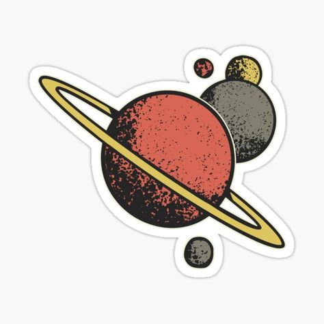 Saturn Sticker, Milky Way Planets, Planet Stickers, Space Png, New Sticker, Design Typography, Retro Futurism, Kawaii Drawings, Fun Stickers