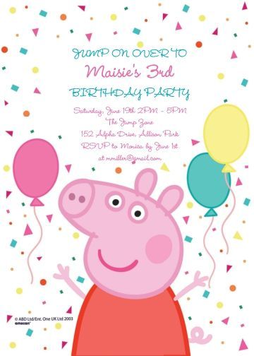 Custom Peppa Pig Birthday Invitations $2.20each Peppa Pig Invitation, Peppa Pig Party Supplies, Peppa Birthday, Peppa Pig Invitations, Peppa Pig Birthday Invitations, Peppa Party, Pig Birthday Party, Peppa Pig Birthday Party, Peppa Pig Party