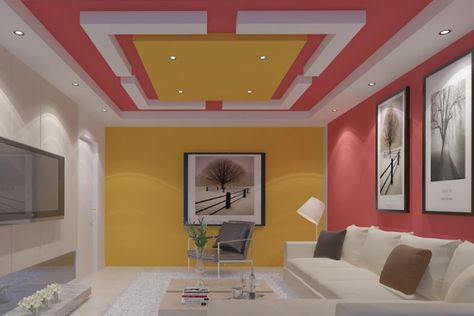 Designer False Ceiling Ideas for Living Room - Designs for Hall False Ceiling Latest False Ceiling Designs, Ceiling Paint Colors, Hall Colour, Bedroom Pop Design, Pop Colour, Pop False Ceiling Design, Pop Ceiling Design, Rustic Ceiling, Ceiling Design Living Room