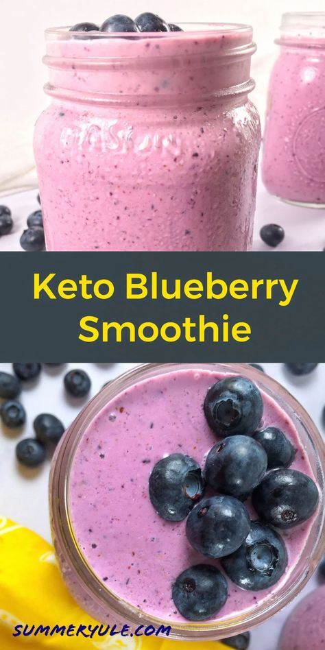 Yes, low-carb and keto smoothies do exist! This keto blueberry smoothie has only 9.3 grams of net carbs per serving. Keto Smoothies Recipes, Keto Smoothie Recipes Breakfast, Sugar Free Smoothies, High Energy Snacks, Unique Smoothies, Low Carb Healthy, Blueberry Smoothie Recipe, Keto Breakfasts, Keto Blueberry