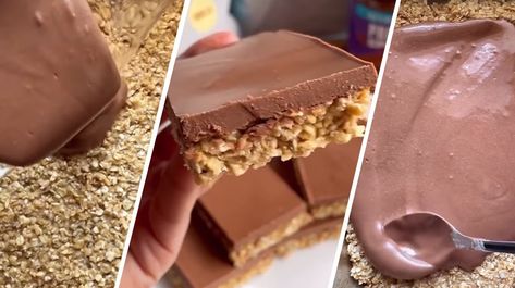 Protein Flapjack, Protein Flapjacks, Chocolate Flapjacks, Whey Protein Recipes, Caramel Biscuits, Strawberry Protein, Protein Chocolate, Protein Recipes, Vanilla Protein Powder