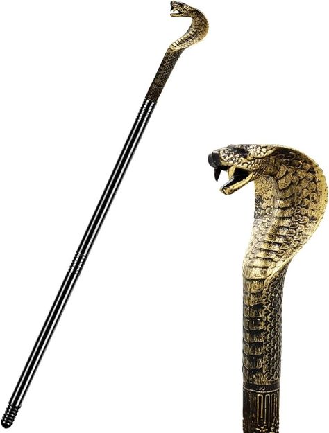 Amazon.com: Pimp Cane Egyptian Cobra Staff Snake Staff Walking Stick Halloween Costume Prop Accessory Gold : Clothing, Shoes & Jewelry Snake Staff, Egyptian Snake, Snake Stick, Aladdin Jr, Tables Decorations, Antique Bamboo, Halloween Costume Props, Dr Wardrobe, Gold Clothing