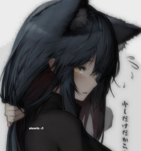 Cat Girl Animes, Catgirl Anime Pfp, Anime Cat Female, Cat Girl Oc, Cat Girl Aesthetic, Cat Girl Pfp, Anime Cat Pfp, Cat Girl Art, Black Cat Pfp