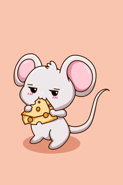 Cute and funny little mouse with cheese animal cartoon illustration Cute Mouse Cartoon Drawing, Kawaii Mouse Drawing, Cute Mouse Wallpaper, Cheese Cartoon Cute, Cute Cheese Drawing, Mouse Cute Drawing, Mouse Illustration Cute, Cute Mouse Art, Cute Mouse Drawing