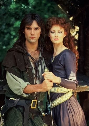 Robin & Marion. Robin of Sherwood. Jason Connery, Faire Dress, Robin Of Sherwood, Michael Praed, Richard Carpenter, Robin Hood Bbc, Maid Marian, Cosplay Inspiration, Character Inspiration Male