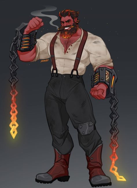 D&d Hobgoblin, Monster Guy Oc, Barbarian Dnd Art, Legends Of Avantris Fan Art, Once Upon A Witchlight Dnd Fanart, Fire Genasi Fighter, Dnd Barbarian Male, Buff Wizard, Legends Of Avantris