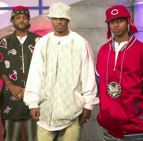 Jim Jones, Cam'ron & Juelz Santana 90s Fashion Men Hip Hop, Lil Fizz, 2000s Hiphop, 90s Black Culture Aesthetic, Juelz Santana, Black Music Artists, Hiphop Culture, 2000 Clothes, Jim Jones