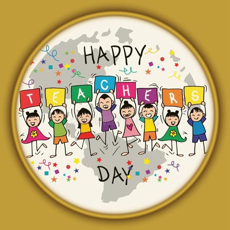 Happy Teachers Day Illustration, Teacher S Day, Teacher Photo Pictures, Greeting Card Happy Teacher Day, Happy Teachers Day Card For Kids, Happy Teachers Day Happy Teachers Day Poster, Happy Teachers Day Board Decoration, Happy Teachers Day Template, Children's Day Decoration Ideas In School