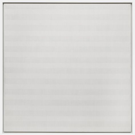 Caption: Oil and pencil on canvas, 182.8 x 182.8 cm, Museum of Modern Art, New York; Credit: Collection of the Museum of Modern Art, New York. © 2021 Estate of Agnes Martin / SOCAN (2021); Kazuo Nakamura | Art Books | Art Canada Institute; #kazuonakamura #canadianartist #japanesecanadian #painterseleven #agnesmartin #abstractexpressionism #modernart Sandberg Wallpaper, Designers Guild, Roller Blinds, Drapery Fabric, Indoor Outdoor Area Rugs, Curtain Fabric, Outdoor Area Rugs, Outdoor Rugs, Upholstery Fabric