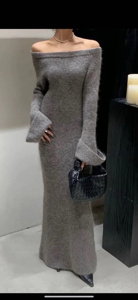 New Years Eve Outfits Modest, Sweater Dress Aesthetic, Dress New Year, Year Aesthetic, Knitted Winter Dress, Baddie Fits, Dresses Aesthetic, Fall Winter Dresses, New Years Outfit