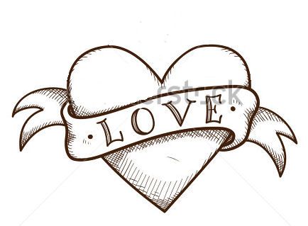 heart banner Heart Drawing Love Sketch, Linden Tattoo, Tattoo Line Drawing, Heart With Banner, Crown Sketch, Heart With Wings Tattoo, Desenhos Love, Tattoo Line, Desen Realist