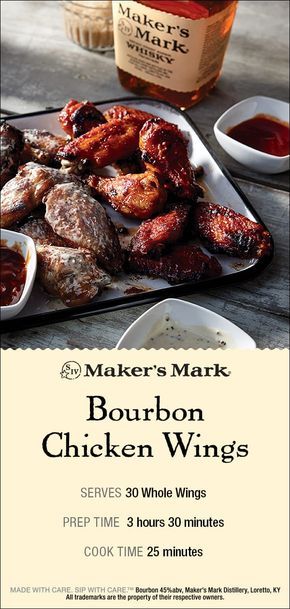 Whiskey Black Pepper Wings, Bourbon Recipes Food, Bourbon Wings Recipe, Bourbon Chicken Wings Recipe, Bourbon Chicken Wings, Wing Sauce Recipes, Bourbon Recipes, Wing Recipe, Bourbon Chicken