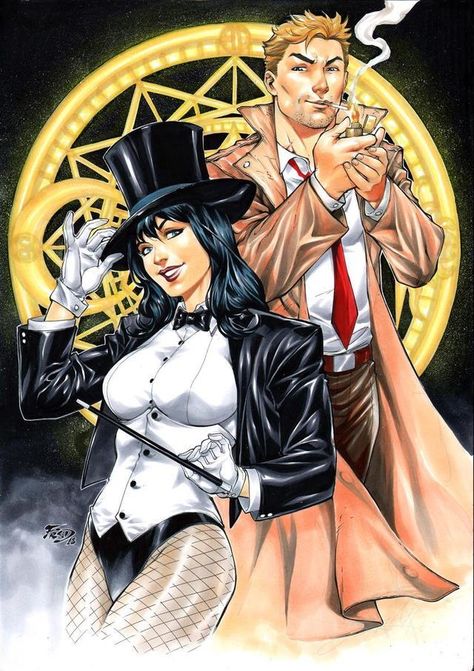 Constantine & Zatanna John Constantine Zatanna, Zatanna Constantine, Dc Constantine, Constantine And Zatanna, Zatanna Justice League Dark, Fred Benes, Constantine Comic, Zatanna Dc Comics, Zatanna Zatara