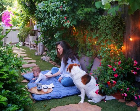 Everyday Details — The Tiny Canal Cottage Backyard Forest, Ideas Terraza, Tiny Backyard, Home Garden Ideas, Garden Escape, Outdoor Mattress, Garden Design Layout, Small Backyard Gardens, Magical Garden