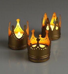 Three Crowns Tea Lights by Marks & Spencer #Tea_Lights #Crowns #Party Epiphany Party, 3 Kings Day, Three Kings Day, 3 Kings, Aluminum Cans, Christ The King, Light Decor, Twelfth Night, Mardi Gras Party