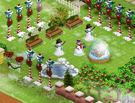 Hayday Winter Design, Hay Day Winter Design, Hayday Christmas Design, Hay Day Christmas Design, Hay Day Decorations, Hayday Game, Hay Day Design, Hey Day, Hayday Farm Design