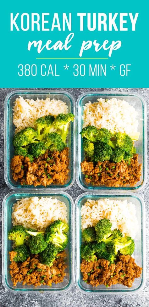 Korean turkey meal prep is packed with flavor and under 400 calories per bowl! Prep this simple ground turkey meal prep recipe on the weekend for healthy and delicious lunches through the week. #sweetpeasandsaffron #mealprep #glutenfree #healthy #lunch #groundturkey Korean Turkey, Turkey Meal Prep, Ground Turkey Meal Prep, Fitness Meals, Prepped Lunches, Meal Prep Bowls, Ground Turkey Recipes, Lunch Meal Prep, Yummy Lunches