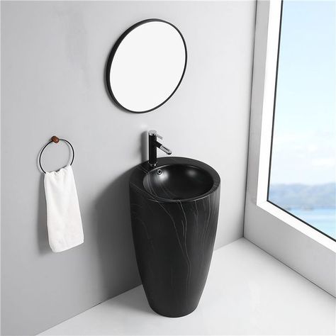 freestanding basin black pedestal basin #washbasin #marblesink #ceramicbasin #marblewashbasin #artbasin #бассейн #حوض #havza #분지 #таз #artbasinsink #artbasinfactory #counterbasin Black Wash Basin, Freestanding Basin, Ceramic Pedestal, Pedestal Basin, Marble Sinks, Stone Basin, Pedestal Sink, Basin Sink, Bathroom Sinks