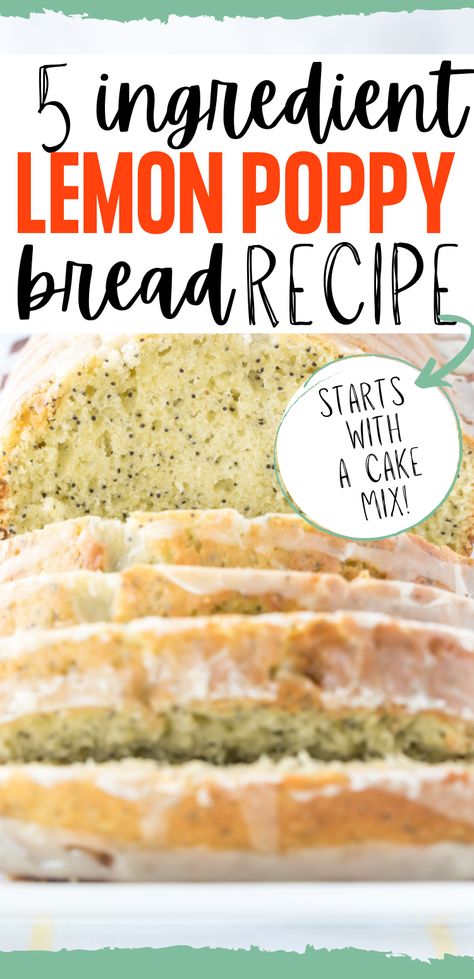 Homestead Breakfast, Lemon Poppy Seed Bread, Poppy Seed Bread, Recipes Using Cake Mix, Lemon Poppyseed Bread, Poppy Seed Muffins, Lemon Poppyseed Muffins, Seed Bread, Lemon Cake Mixes