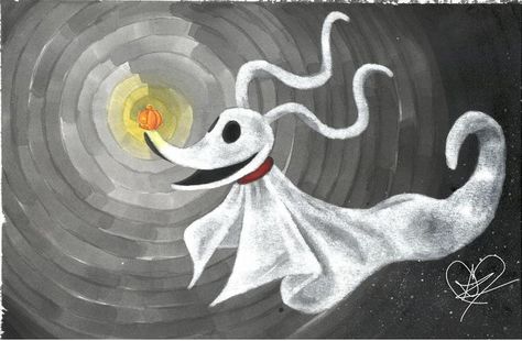 Zero Painting, Jack And Zero, Pet Ghost, Zero Nightmare Before Christmas, Nightmare Before Christmas Wallpaper, Art For Kids Hub, Beads Christmas, Chalkboard Ideas, Paint Nite