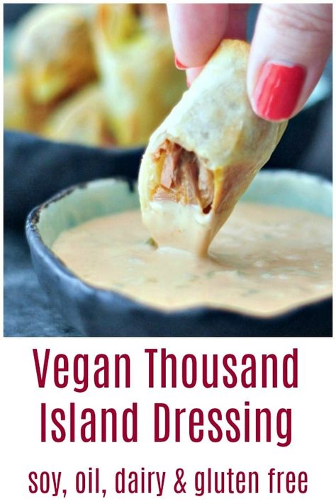 Vegan Salad Dressing Recipes, Oil Free Salad Dressing, Easy Salad Dressing Recipes, Salad Kale, Oil Free Vegan Recipes, Vegan Salad Dressing, Vegan Dressing, Thousand Island, Thousand Island Dressing