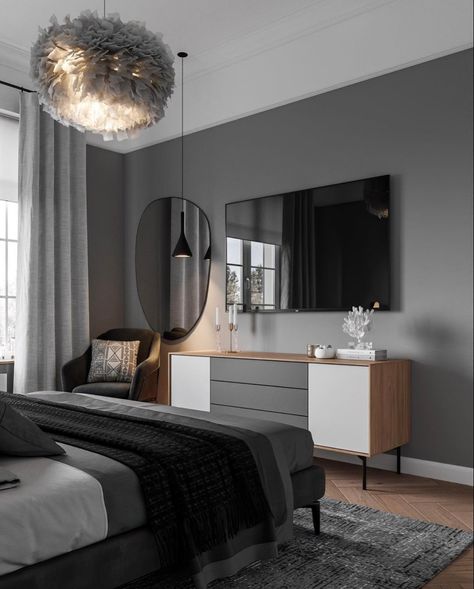 Grey Bedroom Colors, Bathroom Decor Ideas On A Budget, Beige Bedroom Decor, Grey Bedroom Decor, Bathroom Decor Ideas Themes, Modern Bedroom Interior, Cute Diy Room Decor, Dekorasi Kamar Tidur, Grey Room