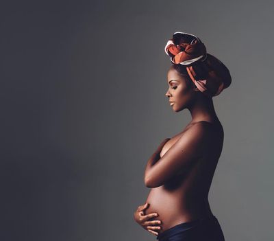 Mother Nature Tattoo, African Maternity, Unique Maternity Photos, Pregnancy Husband, Tika Sumpter, Baby Bump Pictures, Mother Nature Tattoos, Bump Pictures, Nature Tattoo