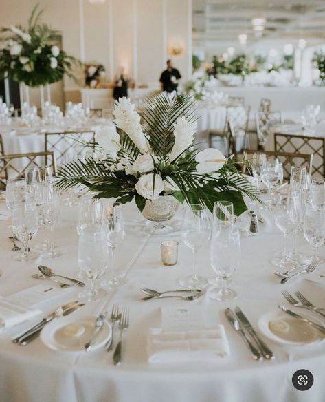 Barbados Wedding, Beach Wedding White, Fiji Wedding, Greenery Centerpiece, Beachy Wedding, Oahu Wedding, White Wedding Flowers, Neutral Wedding, Wedding Reception Tables