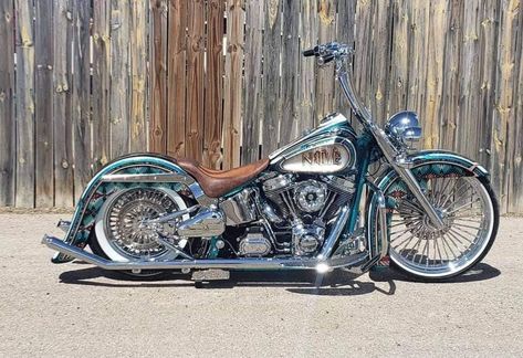 Sick Motorcycles, Harley Softail Custom, Harley Bagger, Harley Davidson Softail, Custom Motorcycles Harley, Motos Harley, Harley Davidson V Rod, Lowrider Art, Harley Bobber