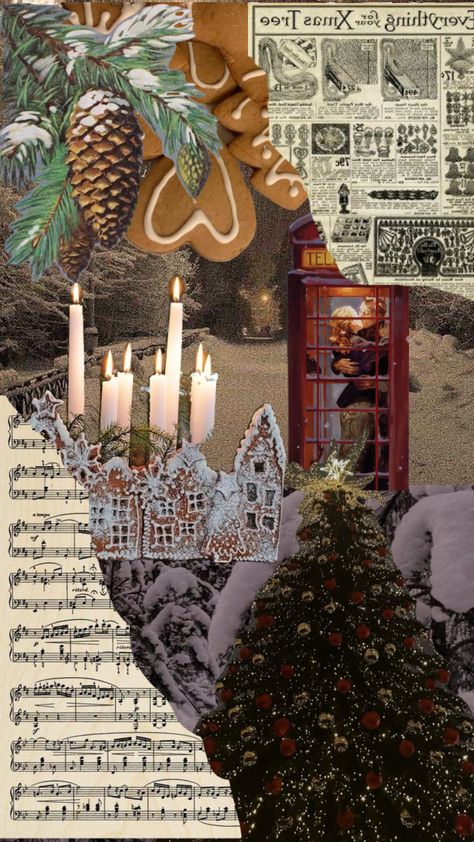 Holiday Collage Wallpaper, December Collage Wallpaper, Winter Shuffle, Aesthetic Winter Collage, Christmas Aesthetic Lockscreen, Winter Collage Wallpaper, Winter Wallpaper Collage, Christmas Collage Art, Christmas Aesthetic Collage