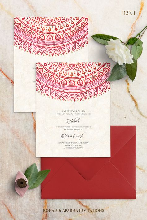 Mandala Art Wedding Card, Handmade Wedding Invitations Indian, Desi Wedding Invites, Invitation Card Design Creative Handmade, Hindu Wedding Invitation Cards Marriage, Invitation Card Design Indian, Indian Wedding Cards Handmade, Mandala Invitation, Traditional Indian Wedding Cards