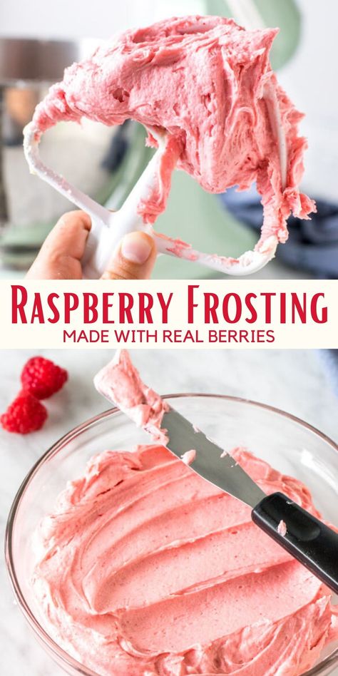 Buttercream Recipes, Frosting Buttercream, Raspberry Buttercream Frosting, Raspberry Frosting, Frosting Recipes Easy, Raspberry Buttercream, Fruity Cake, Whipped Frosting, Chocolate Raspberry Cake