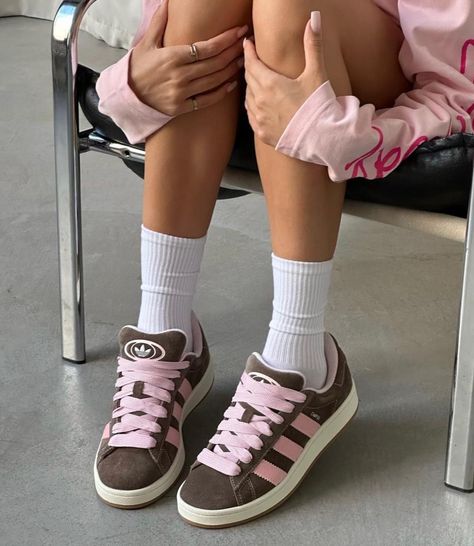 Pink And Brown Adidas Campus, Brown Pink Shoes, Brown And Pink Campus 00s, Adidas Campus Brown Pink, Adidas Campus 00s Brown And Pink, Shoes Adidas Campus, Pink Adidas Campus 00s, Adidas Campus Aesthetic, Adidas Campus Pink