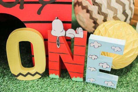 Peanut Themed First Birthday, Charlie Brown Christmas Birthday Party, Peanuts 1st Birthday Party, Charlie Brown And Snoopy Birthday Party, Peanuts First Birthday Party, Charlie Brown Birthday Party Ideas, Charlie Brown 1st Birthday Party, Charlie Brown First Birthday, Peanut Birthday Party