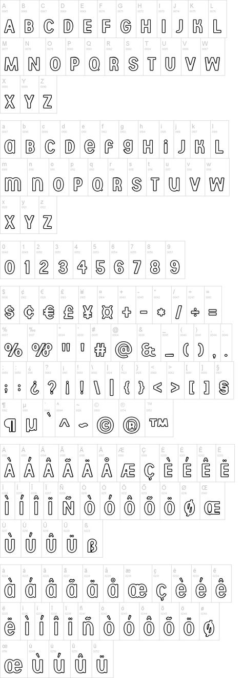 Aberforth Outline Font | dafont.com Fonts On Dafont, Outline Font, Outline Fonts, Glyphs