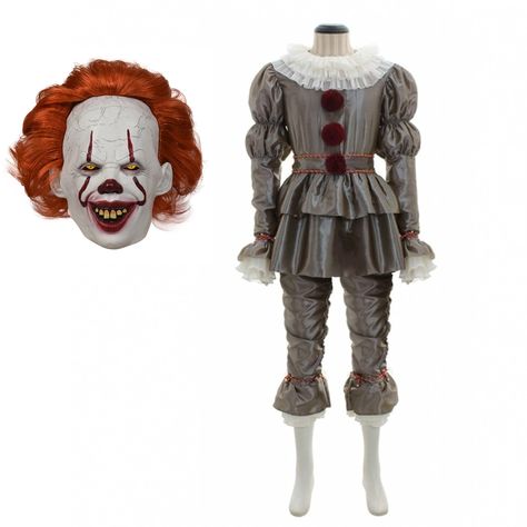 PRICES MAY VARY. Costume Fabric: Polyester Cotton Linen, Nylon Lining, soft feel and comfortable to wear. Imported Costume Fabric: Polyester Cotton Linen, Nylon Lining, soft feel and comfortable to wear. Inspired by Popular movies:Put it on, you will become a real horror clown! Costume Including: 1x top, 1x pant, 1x melt, 1x neckerchief, 2 x bracelets, 2 x leg chain. The clown clothing has bright color, water resistance and yellowing resistance, vivid design and beautiful colors, excellent water Penny Wise Clown, Clown Fashion, Pennywise Cosplay, Es Pennywise, Stephen King It, Clown Outfit, Clown Clothes, Clown Halloween, Pennywise The Clown