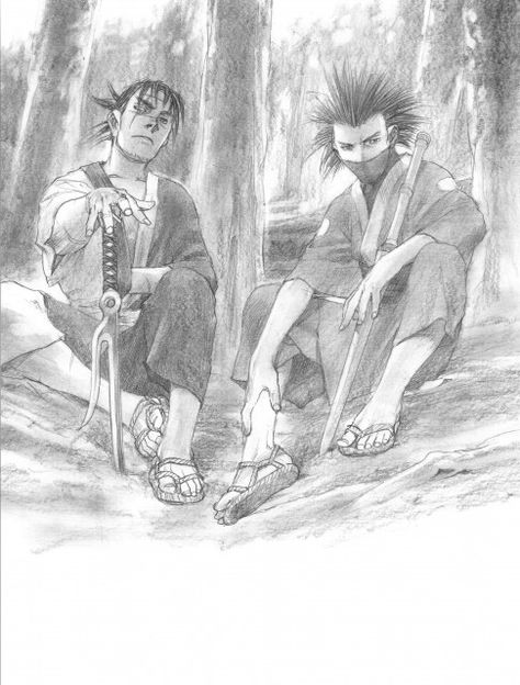 Hiroaki Samura, Blade of the Immortal, BotI Illustration Collection, Taito Magatsu, Manji Blade Of The Immortal, Samurai Artwork, Artist Portfolio, Manga Artist, Fantasy Warrior, Manga Illustration, Comic Artist, Anime Comics, Drawing Inspiration