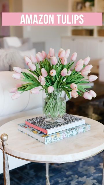 Brittany | Home Decor & Style on Instagram: "These Amazon Faux Tulips are so realistic looking....They even FEEL REAL! @ahillcountryhome recently shared this tip and inspired me to do the same! Definitely go check out her page because she has fabulous interior design taste! 💗 SHOP these tulips by clicking the LINK IN BIO, LikeToKnow.it/FiveFootFeminine #amazonfinds #amazonhome #springhomedecor #tulips #amazonprime #homedecor" Faux Tulips, Neutral Pallet, Tulips Arrangement, 1st House, January 25, Home Decor Style, Spring Home Decor, Wooden Furniture, Home Decor Styles