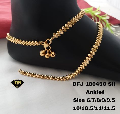 Gold Anklet Designs Kerala, Gold Anklets Indian, Gold Anklet Designs, Gold Payal, Rajput Jewellery, Desi Jewellery, Baby Jewelry Gold, Silver Anklets Designs, Baby Jewellery