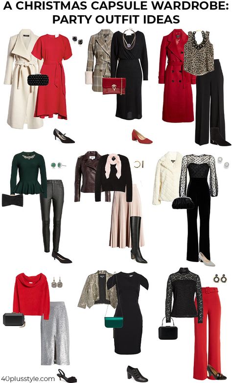 How to dress for a Christmas party: 11 festive outfit ideas Capsule Wardrobe Christmas Outfit Ideas, How To Dress For Christmas, Festive Outfits Christmas Party, Christmas Party Wear Women, Christmas Capsule Wardrobe, Christmas Festival Outfit, Holiday Party Outfit Over 40, Christmas Wardrobe Ideas, Christmas Wardrobe