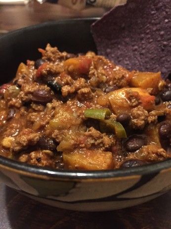 Eggplant Chili Eggplant Chili Recipe, Ground Turkey Chilli, Eggplant Chili, Turkey Chilli, Chili Food, Ground Beef Chili, Bar Snacks, Chili Recipe Crockpot, Veggie Meals