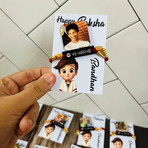 💫Spotify Rakhi design *Offer 1 Buy 5 rakhi ( in 1 ship) and get roli chawal free* *Offer 2 Buy 10 rakhi( at 1 ship) and get 1 mdf keychain free* 💫*Select Song From Any 2* 1) Mera bhai Tu meri jaan hai 2) Oh Bhaiya 3) Dhago se Bandha 4) Phulon ka Taroon ka ⭐Sublimation Printing ⭐ Size Approx 2 inch ⭐Material - MDF ⭐ Beautiful Card Packing ⭐ *Price - Rs 65 each* ⭐ *Price - Rs 75 with magnet* ⭐ Shipping extra 500gm upto 10 rakhi 👉Delhi ncr 50 👉Rest of india 60 *Thread Design may vary in f... Mdf Keychain, Rakhi Design, Thread Design, Delhi Ncr, Free Offer, Pack Of Cards, Sublimation Printing, The Selection, Songs