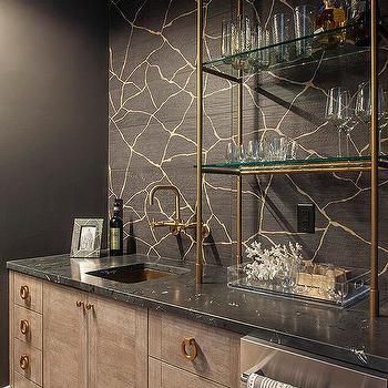 Motorized Cabinet With Hidden Bar Design Ideas - Page 3 Clean Beauty Aesthetic, White Bar Cabinet, Wet Bar Cabinets, Black Marble Countertops, Wet Bar Sink, Bar Cabinet Design, Wet Bar Designs, Shelves Decor, Transitional Kitchen Design