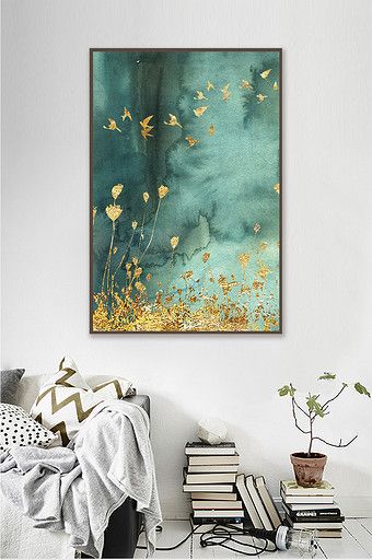 Nordic abstract golden rice seedlings golden flying gold foil abstract art deco painting#pikbest#decors-models Gold Foil Watercolor Painting, Gold Accent Painting, Abstract Painting With Gold Foil, Acrylic Gold Painting Ideas, Golden Foil Painting, Gold Leaves Art, Golden Art Painting, Gold Foil Art Canvas, Gold Painting Canvas